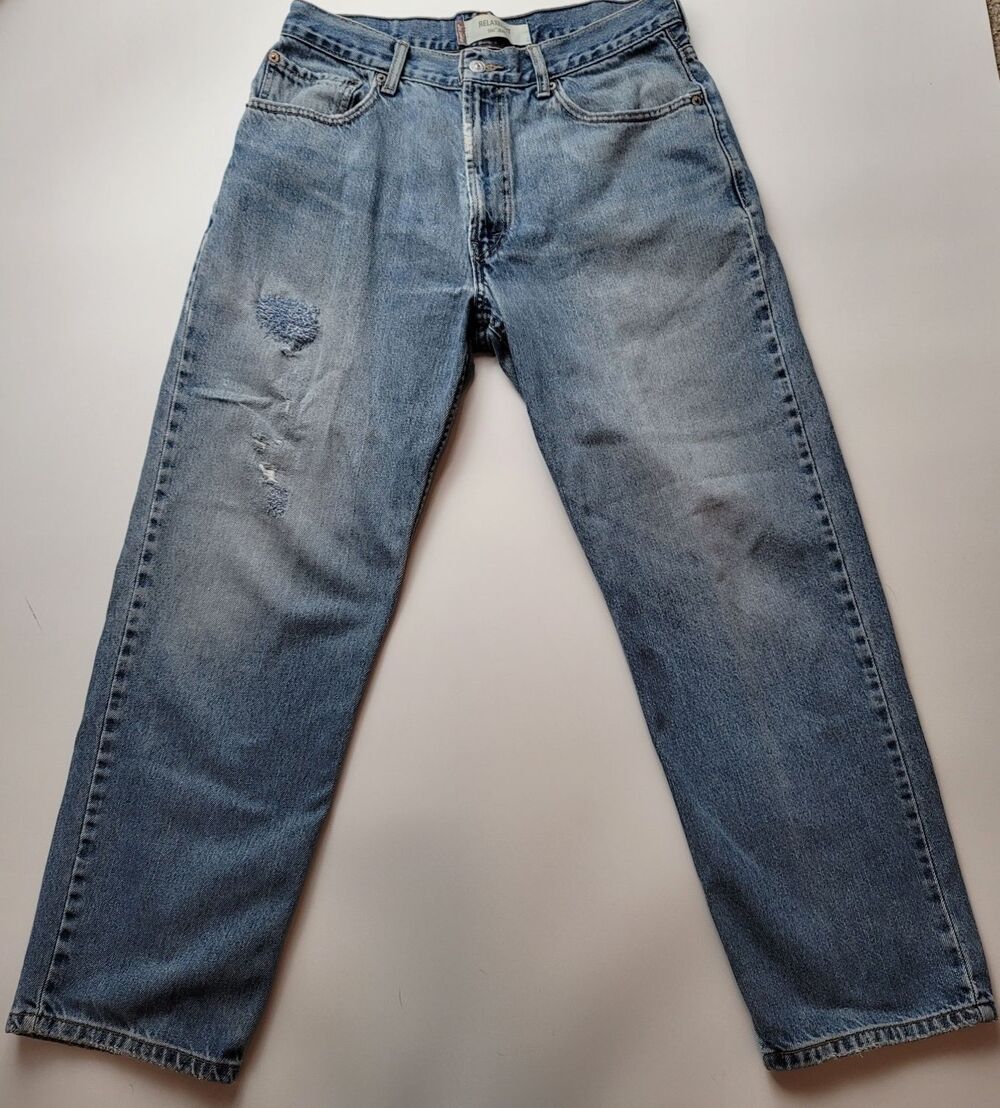 Vintage Levis 550 Relaxed Fit Tapered Leg Light Wash Blue Jeans 34x30 Distressed